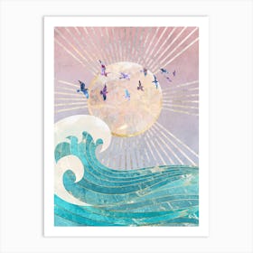 Sun, Sea And Birds Art Print