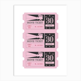 Movie Ticket Art Print