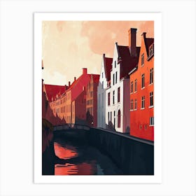 Bruges At Sunset Art Print