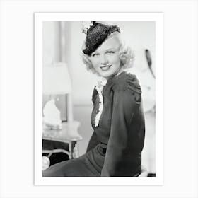 Ginger Rogers Wearing A Black Lace Hat Art Print