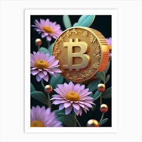 Bitcoin Flower Art Print