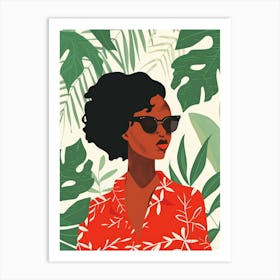 Afro-American Woman In Sunglasses 5 Art Print