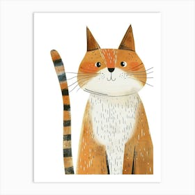 Exotic Shorthair Cat Clipart Illustration 4 Art Print