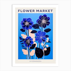 Blue Flower Market Poster Hydrangea 8 Art Print