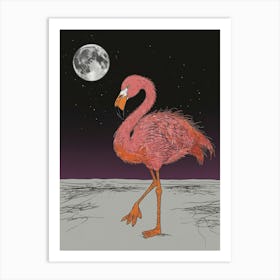 Pink Flamingo 4 Art Print