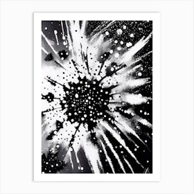 Bullet, Snowflakes, Black & White 4 Art Print
