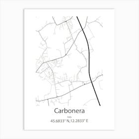 Carbonera,Italy Minimalist Map Art Print