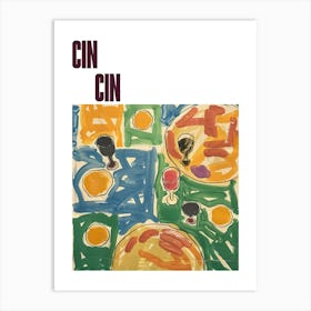 Cin Cin Poster Wine Lunch Matisse Style 4 Art Print