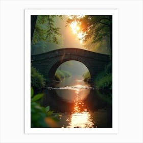 Bridge In The Woods Art Print