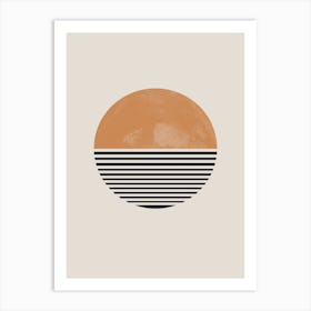 Retro Sunset Watercolor Shapes Art Print