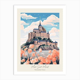 Mont Saint Michel   Normandy, France   Cute Botanical Illustration Travel 2 Poster Art Print