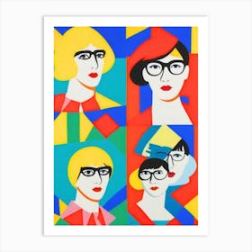 Four Women In Glasses Art Print