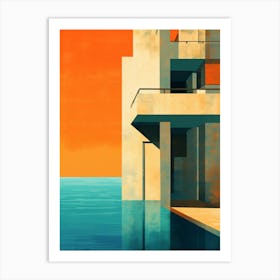 Hapuna Beach Hawaii Abstract Orange Hues 3 Art Print