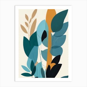 Leaves In A Vase Art Print