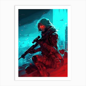 Soldier With A Rifle Art Print