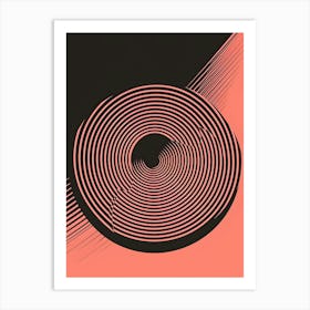 Spiral In Pink And Black Art Print