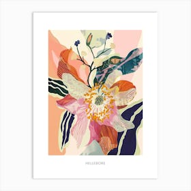 Colourful Flower Illustration Poster Hellebore 1 Art Print