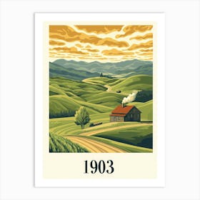 Aihrgdesign A Retro Poster Of A Peaceful 1903 Countryside Fea 260a2336 Bd18 4be9 B0d2 858aeafdfef6 0 Art Print