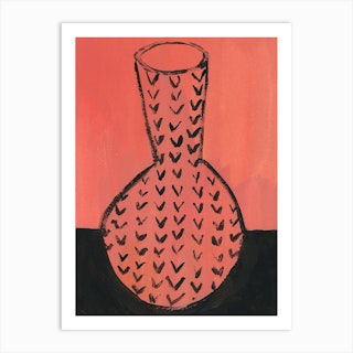 Vase With Chevron Pattern Art Print