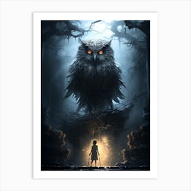 Owl in game art print Art Print