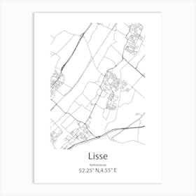 Lisse,Netherlands Minimalist Map Art Print