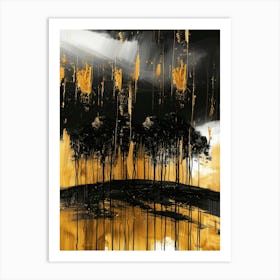 Black And Gold Abstract Painting 48 Art Print