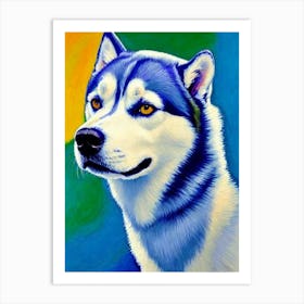 Siberian Husky Fauvist Style Dog Art Print