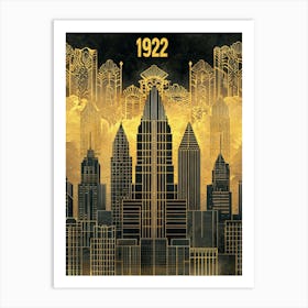 Aihrgdesign A Vintage Poster Showcasing Art Deco Architecture 6426e2db 5d5a 4c33 A1ec B3c0451833fc 1 Art Print