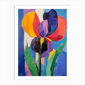 Irises in Matisse Style 6 Art Print