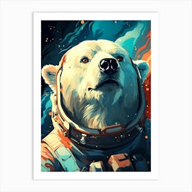 Polar Bear In Space 2 Art Print