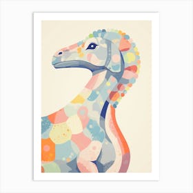 Colourful Dinosaur Corythosaurus 1 Art Print
