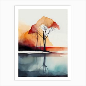 Trees By The Lake 2 Art Print