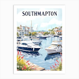 Southampton Retro Vintage Travel V 05 Art Print