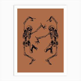 Dancing Halloween Skeletons Art Print