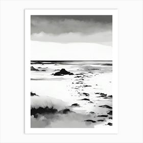 Black And White Of A Beach Art Print