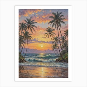 Tropical Sunset At The Beach no2 Poster