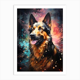 German Shepherd Painting Art Print