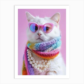 Cat In Sunglasses 16 Art Print