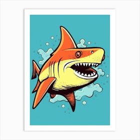 A Nurse Shark In A Vintage Cartoon Style 2 Art Print