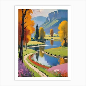 Riverside Scene Art Print