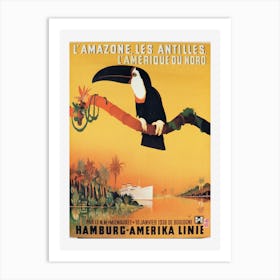 Poster Advertising The Hamburg Amerika Linie Art Print