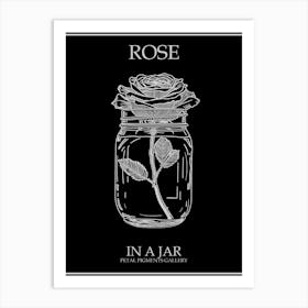 Rose In A Jar Line Drawing 3 Poster Inverted Art Print