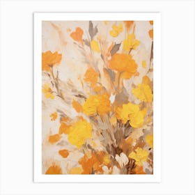 Fall Flower Painting Marigold 2 Art Print