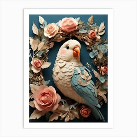 Bird In A Wreath 4 Art Print