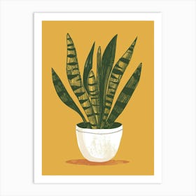 Snake Plant Minimalist Illustration 7 Art Print