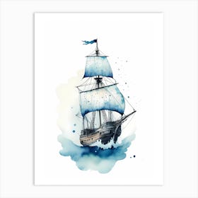 Sailing Ships Watercolor Painting (13) Art Print