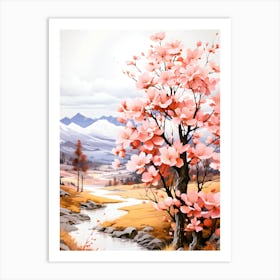 Elysian Radiance Mountain Solitude In Bloom Art Print