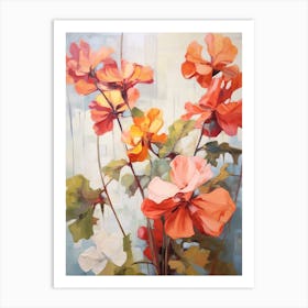 Fall Flower Painting Geranium 1 Art Print