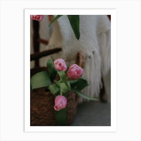 Tulips In A Basket 2 Art Print