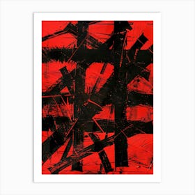 Abstract Painting, Red And Black 2 Art Print